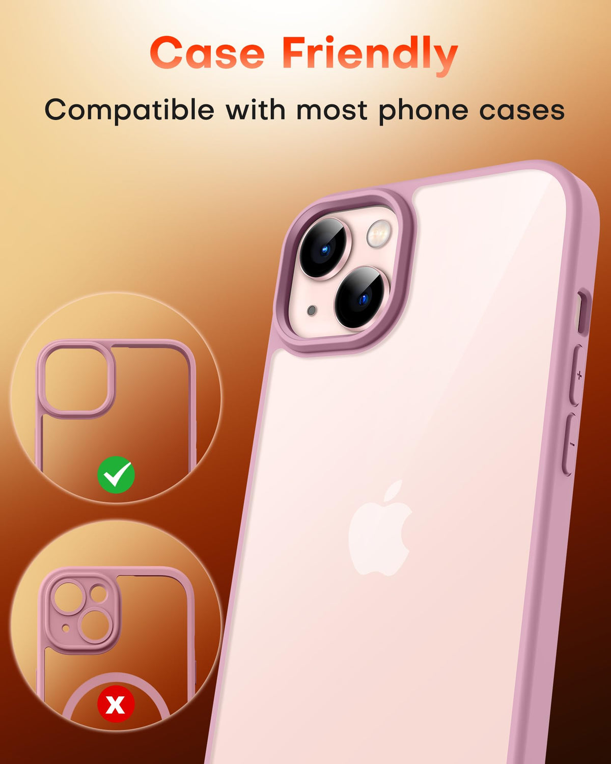 TOCOL Camera Lens Protector for iPhone 13 / iPhone 13 Mini Tempered Glass HD Individual Scratch Resistant Camera Cover Accessories Case Friendly 2 Pack（Light Pink）