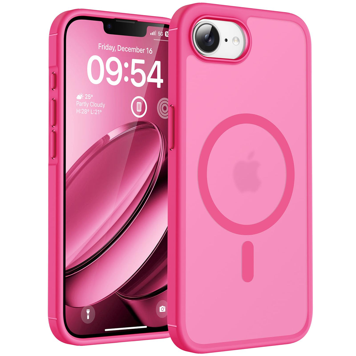 TOCOL for iPhone 17e Case, Compatible with MagSafe, Hot Pink