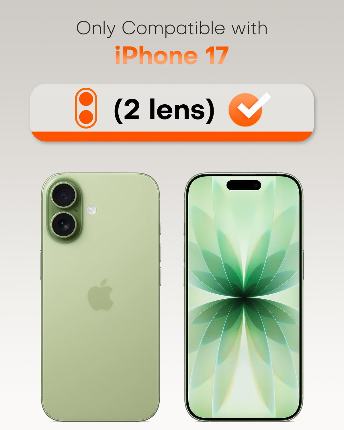 TOCOL Camera Lens Protector for iPhone 17 Tempered Glass HD Individual Scratch Resistant Camera Cover Accessories Case Friendly 2 Pack（Light Green）