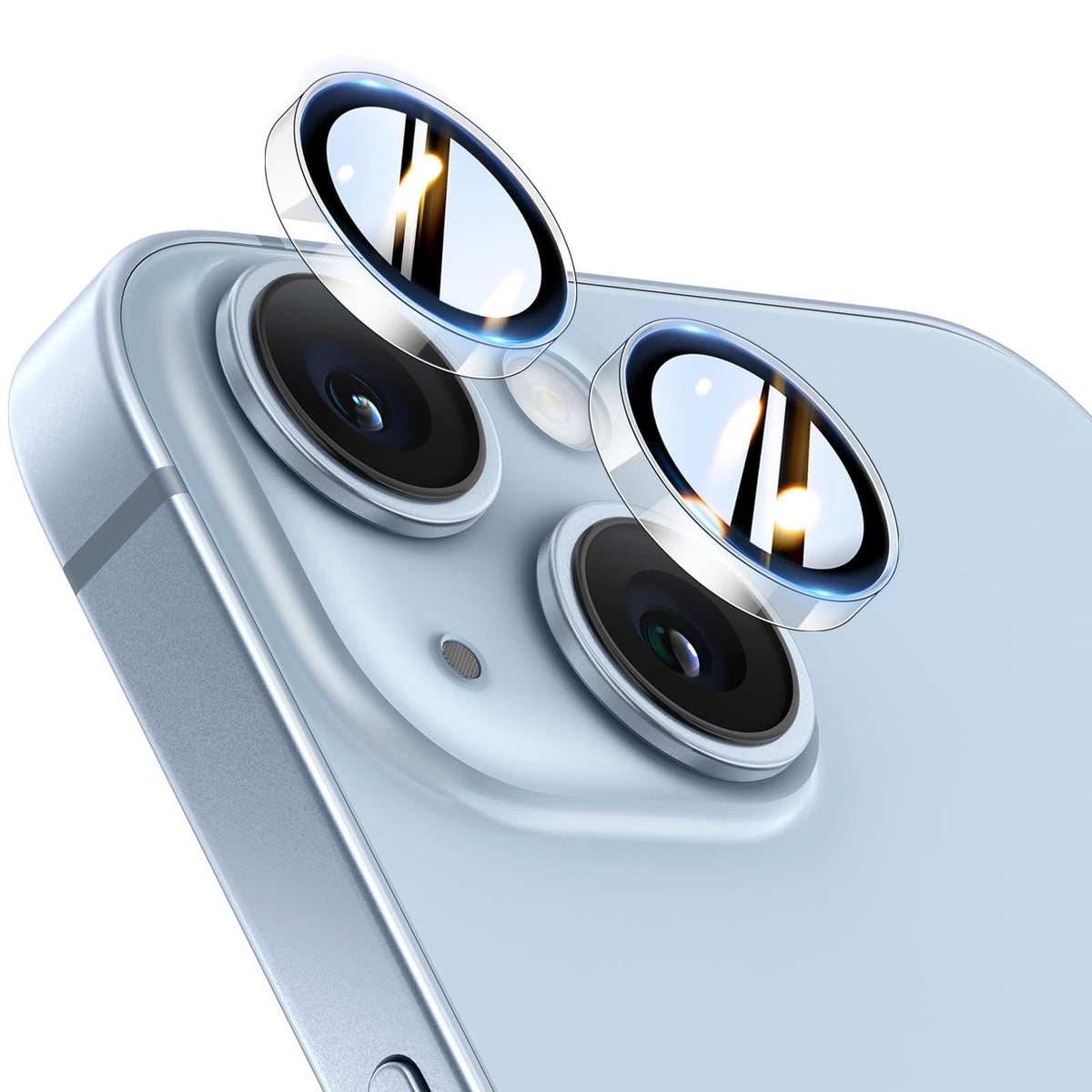 TOCOL Camera Lens Protector for iPhone 14 / iPhone 14 Plus Tempered Glass HD Individual Scratch Resistant Camera Cover Accessories Case Friendly 2 Pack（Clear）