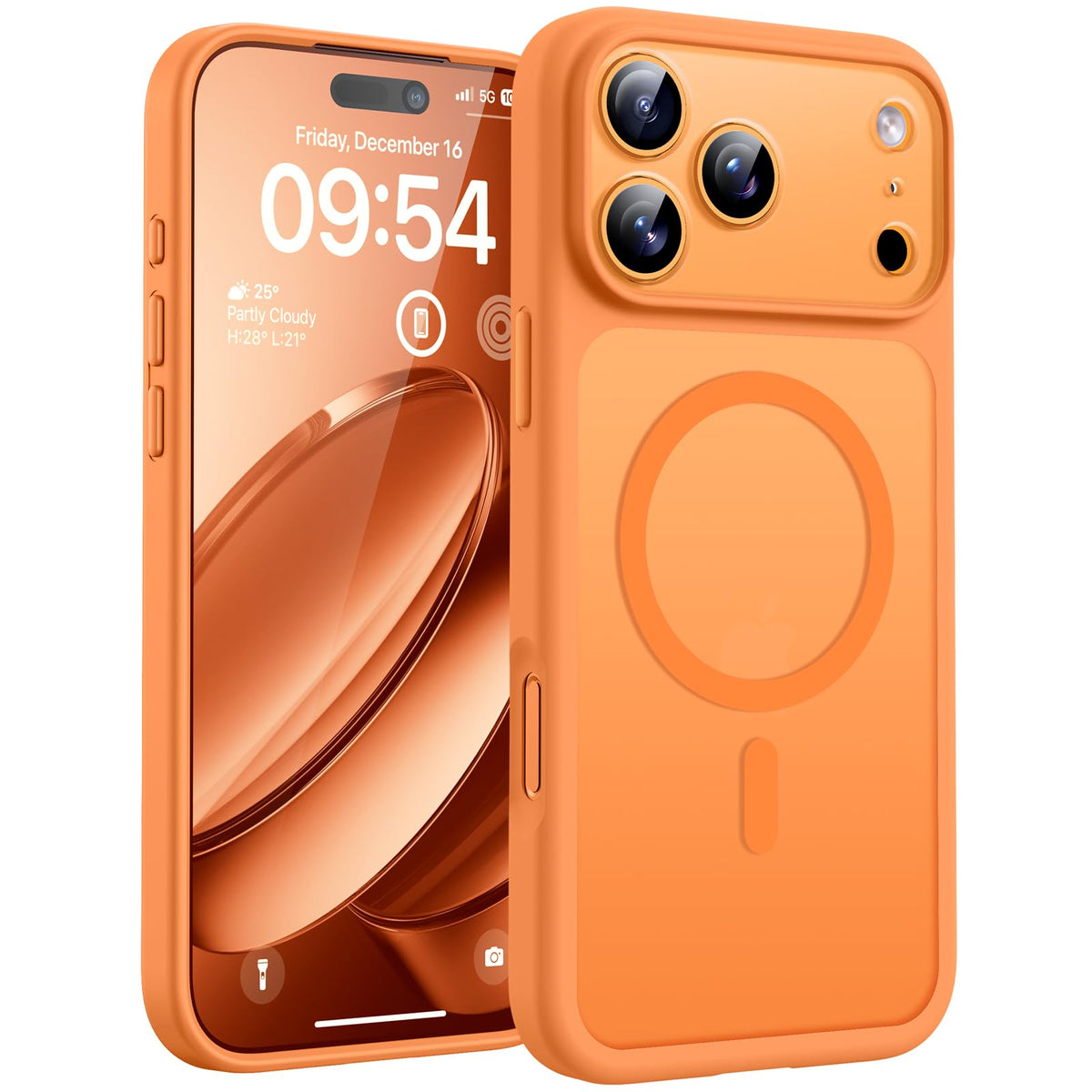 TOCOL for iPhone 17 Pro Max Case, Compatible with MagSafe, Orange