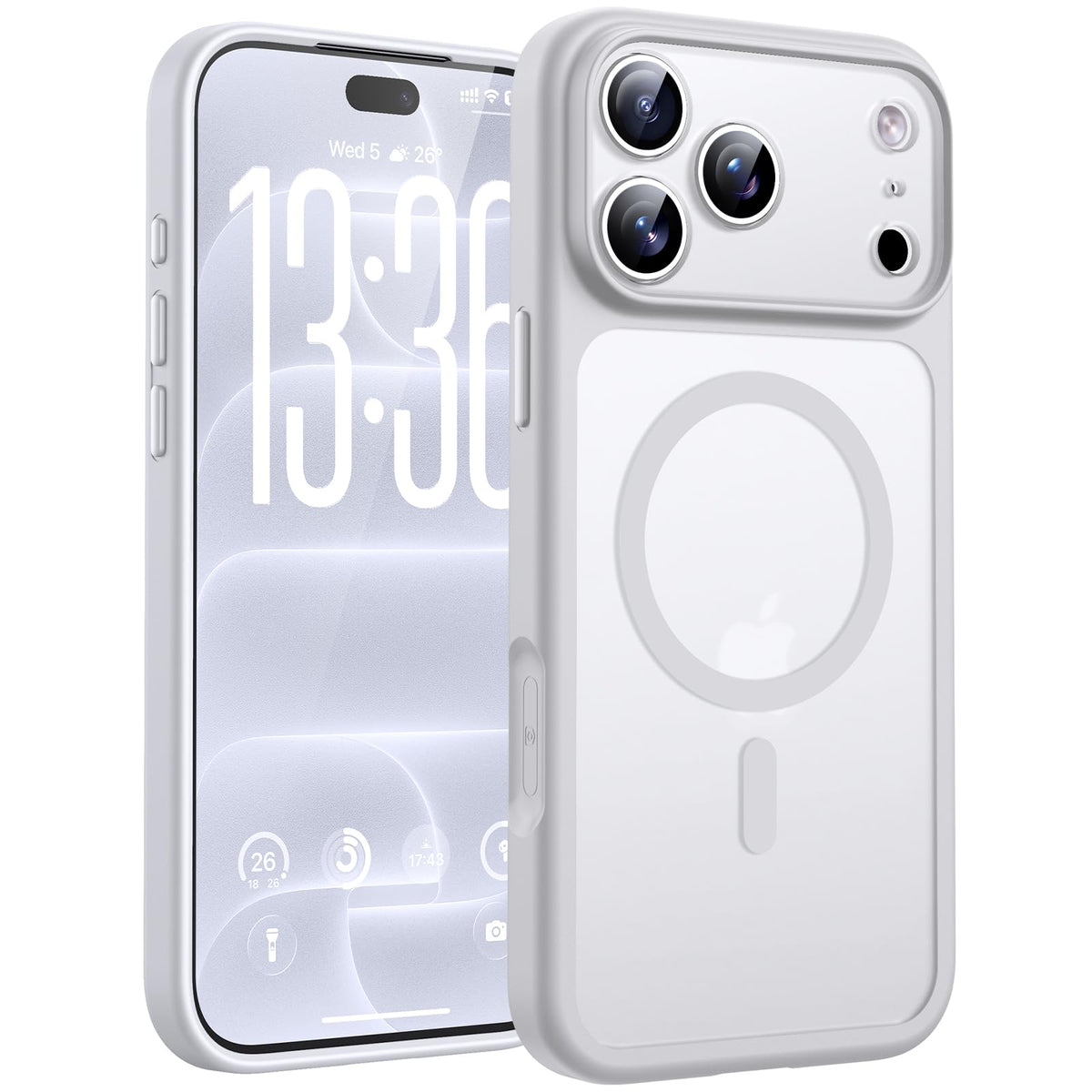 TOCOL for iPhone 18 Pro Max Case, Compatible with MagSafe, White
