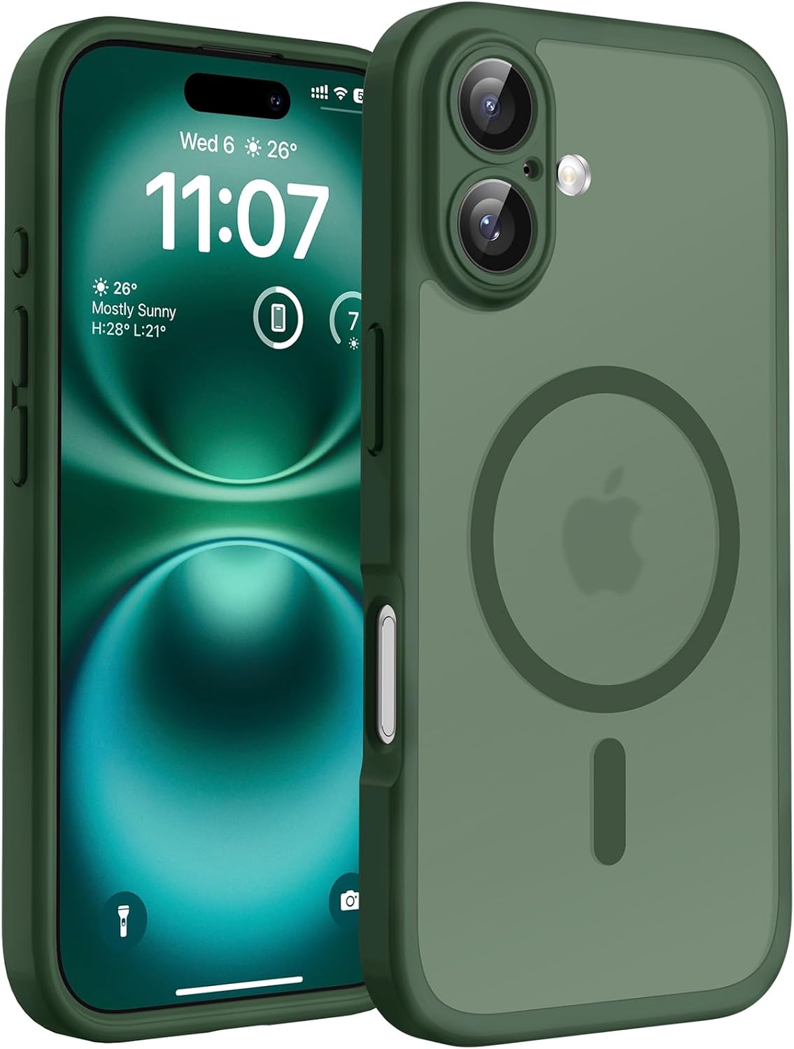 TOCOL Magnetic for iPhone 16 Case 6.1-Inch, Fit for MagSafe, Upgraded [Full Camera Protection], [14FT Military Grade Drop Tested] Shockproof Slim Translucent Matte Back Phone Cover