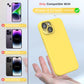 TOCOL 5 in 1 for iPhone 14 Case, with 2 Pack Screen Protector + 2 Pack Camera Lens Protector, Liquid Silicone Phone Case for iPhone 14, Yellow