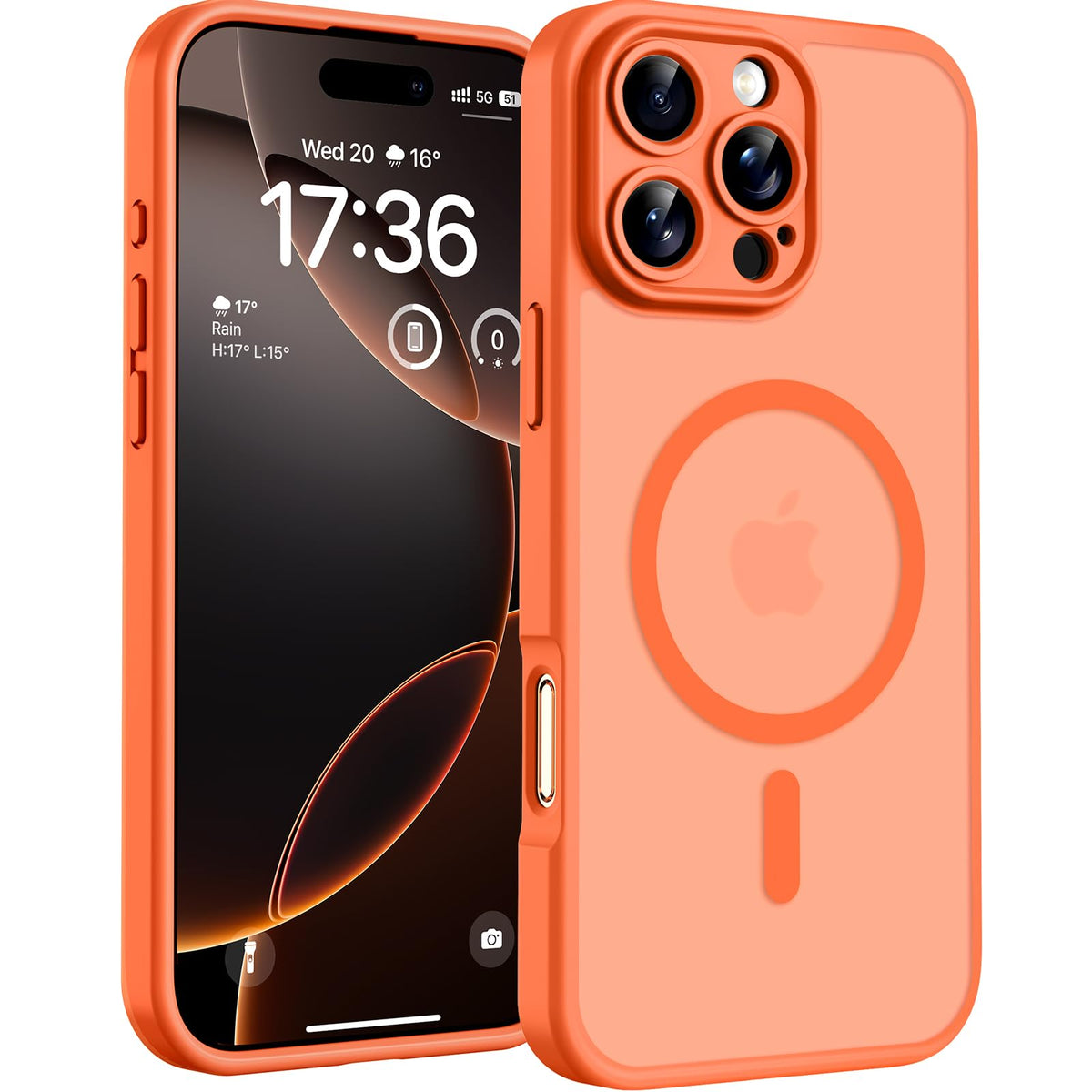 TOCOL for iPhone 16 Pro Case, Compatible with MagSafe, Orange