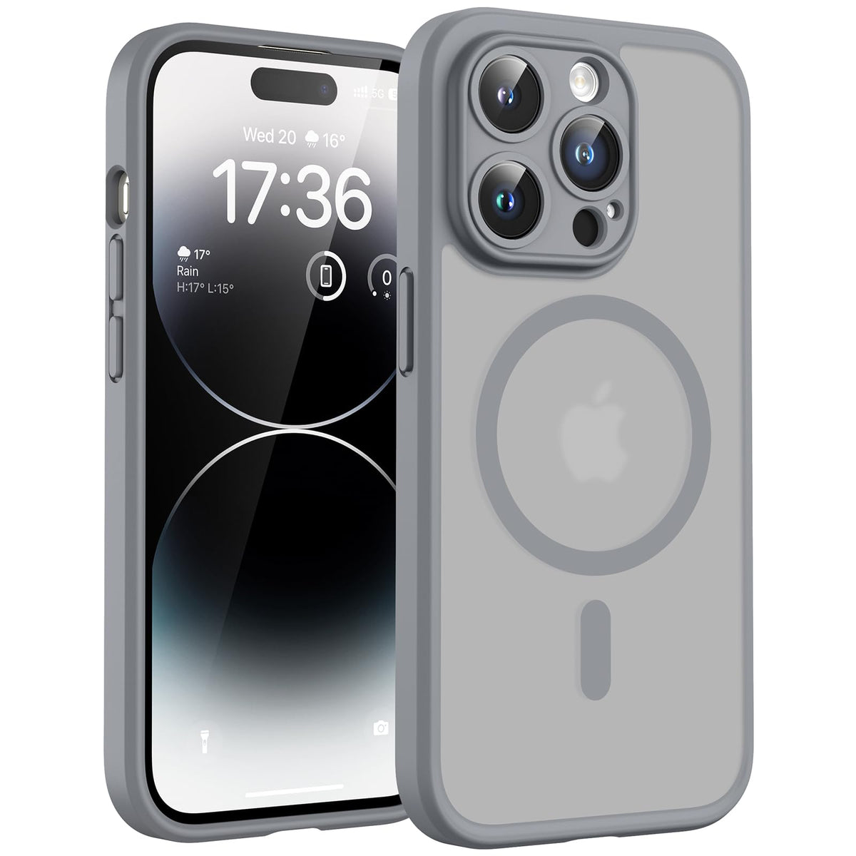 TOCOL for iPhone 14 Pro Case, Compatible with MagSafe, Gray