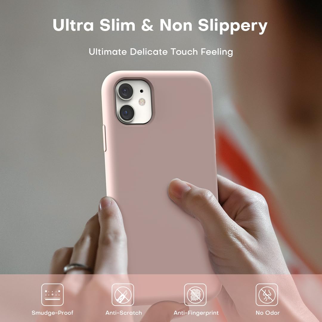 TOCOL 5 in 1 Designed for iPhone 11 Case, with 2 Pack Screen Protector + 2 Pack Camera Lens Protector, Liquid Silicone Slim [Anti-Scratch] [Drop Protection] for iPhone 11 Phone Case, Purple