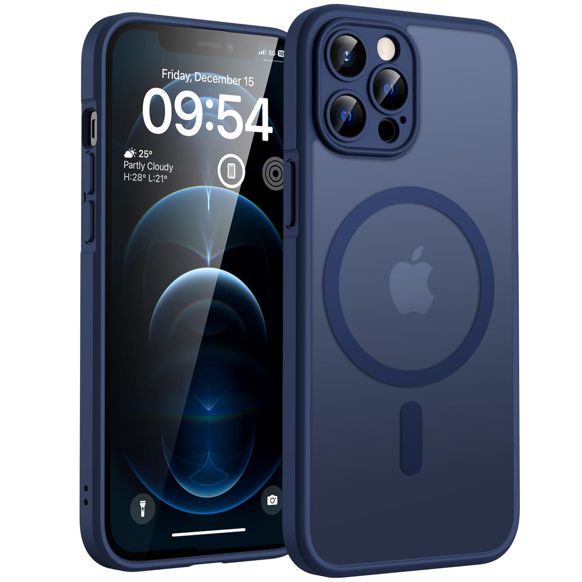 TOCOL for iPhone 12 Pro Max Case, Compatible with MagSafe, Dark Blue