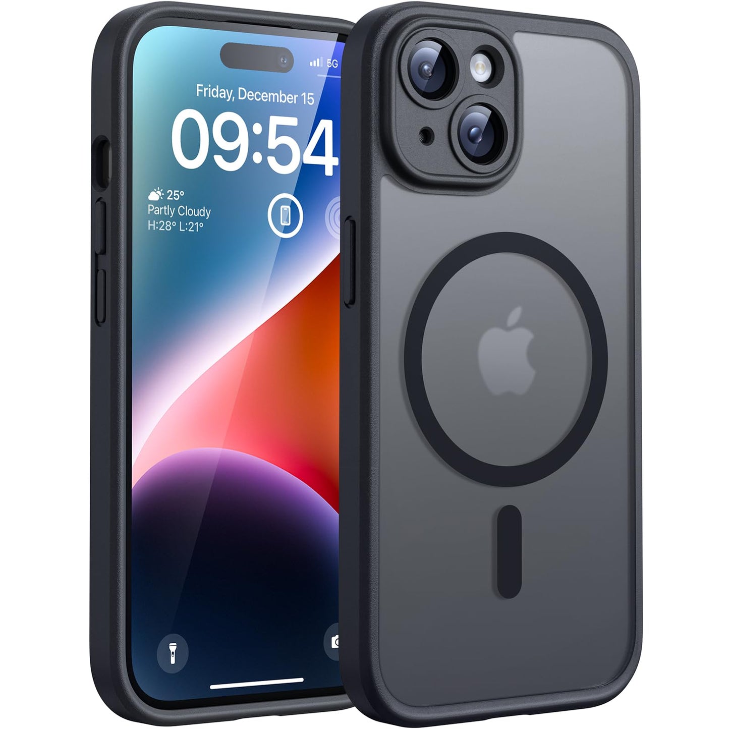 TOCOL for iPhone 14 Case, Compatible with MagSafe, Black