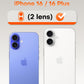 TOCOL Camera Lens Protector for iPhone 16 / iPhone 16 Plus Tempered Glass HD Individual Scratch Resistant Camera Cover Accessories Case Friendly 2 Pack（Blue）