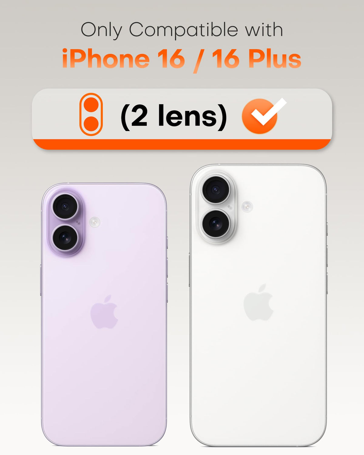 TOCOL Camera Lens Protector for iPhone 16 / iPhone 16 Plus Tempered Glass HD Individual Scratch Resistant Camera Cover Accessories Case Friendly 2 Pack（Pink）