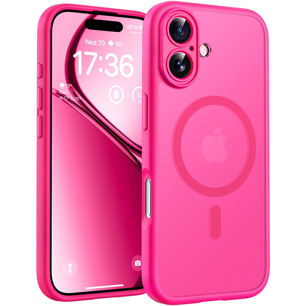 TOCOL for iPhone 17 Case, Compatible with MagSafe, Hot Pink