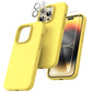 TOCOL [5 in 1 Designed for iPhone 14 Pro Case, with 2 Pack Screen Protector + 2 Pack Camera Lens Protector, Liquid Silicone Phone Case 6.1 Inch, [Anti-Scratch] [Drop Protection], Canary Yellow
