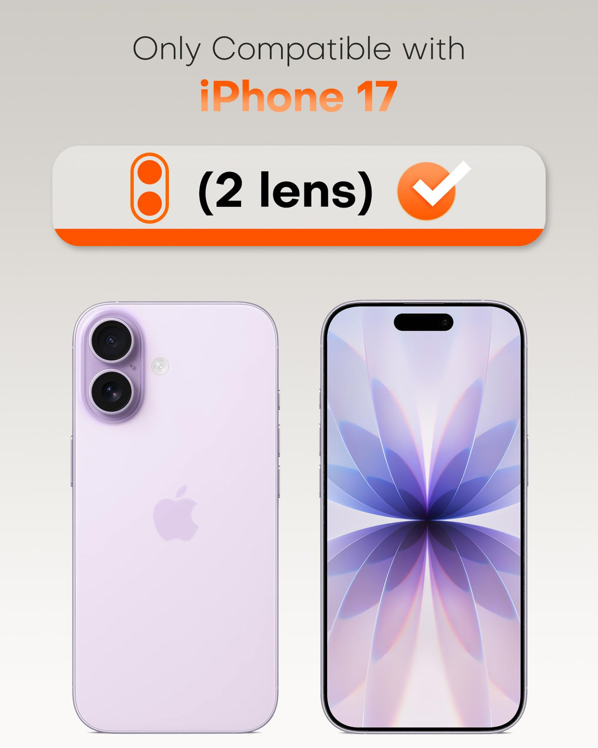 TOCOL Camera Lens Protector for iPhone 17 Tempered Glass HD Individual Scratch Resistant Camera Cover Accessories Case Friendly 2 Pack（Light Purple）