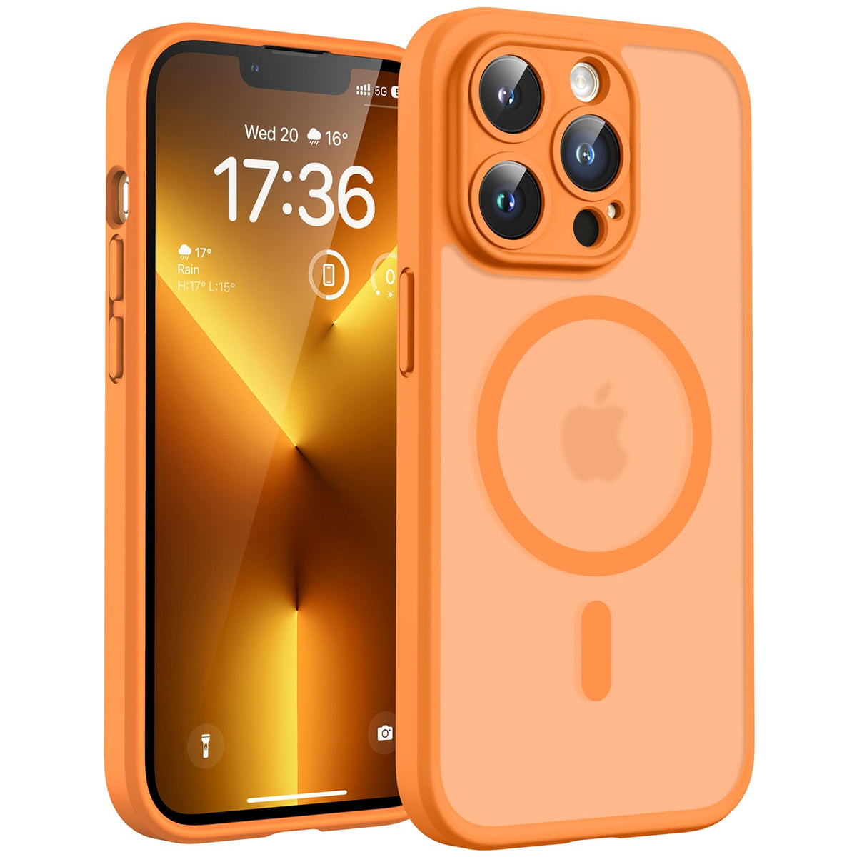 TOCOL for iPhone 13 Pro Case, Compatible with MagSafe, Orange