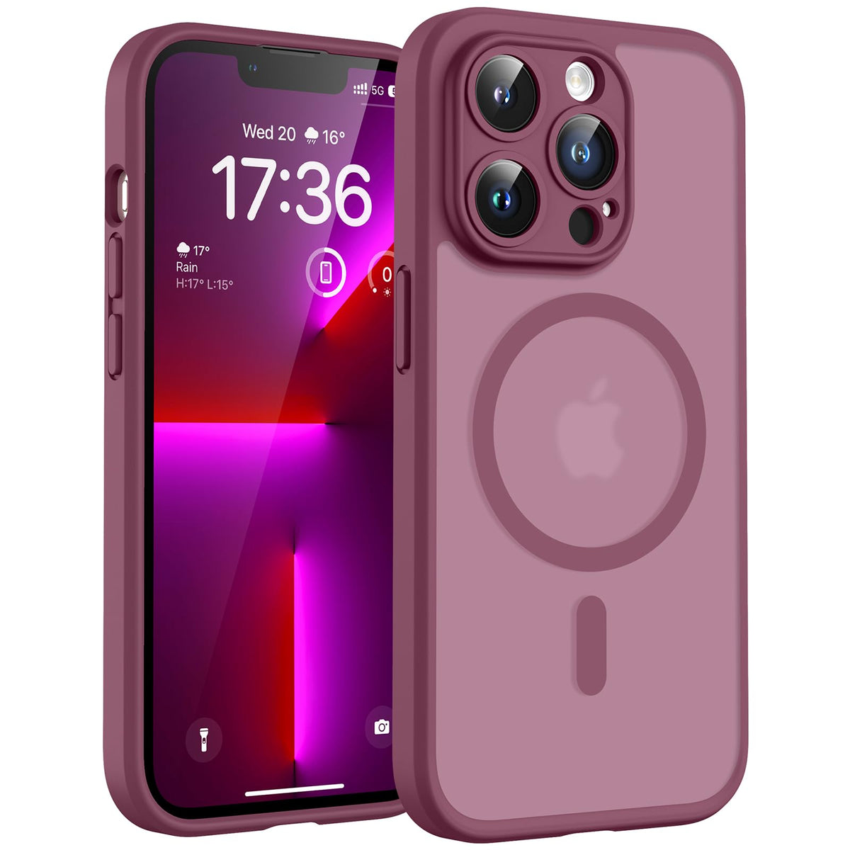 TOCOL for iPhone 13 Pro Max Case, Compatible with MagSafe, Plum
