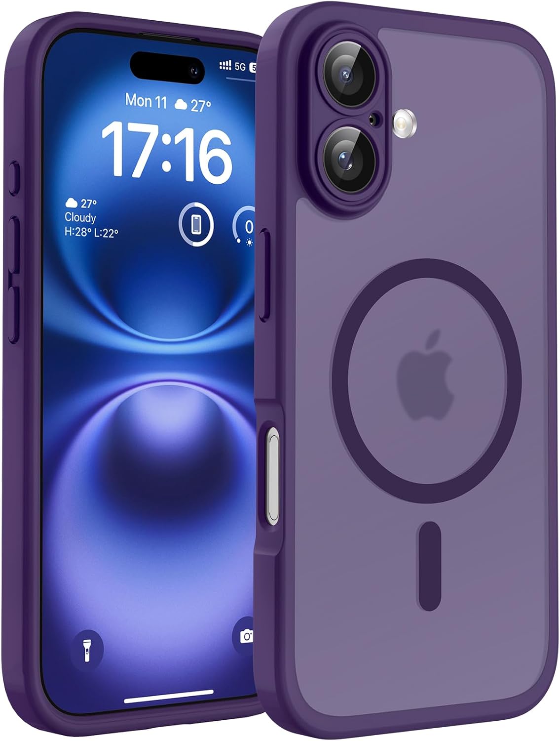 TOCOL Magnetic for iPhone 16 Case 6.1-Inch, Fit for MagSafe, Upgraded [Full Camera Protection], [14FT Military Grade Drop Tested] Shockproof Slim Translucent Matte Back Phone Cover