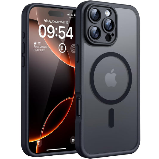 TOCOL for iPhone 16 Pro Max Case, Compatible with MagSafe, Black