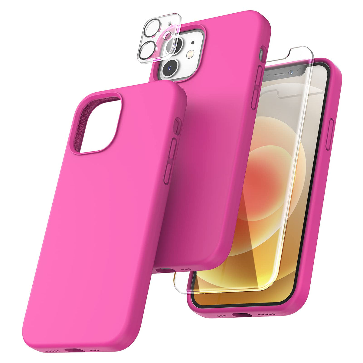 TOCOL for iPhone 12/ iPhone 12 Pro Case, Slim Silicone Case for iPhone 12/12 Pro 6.1 Inch, Precise Fit, Anti-Slip, Drop Protection, Alpine Green