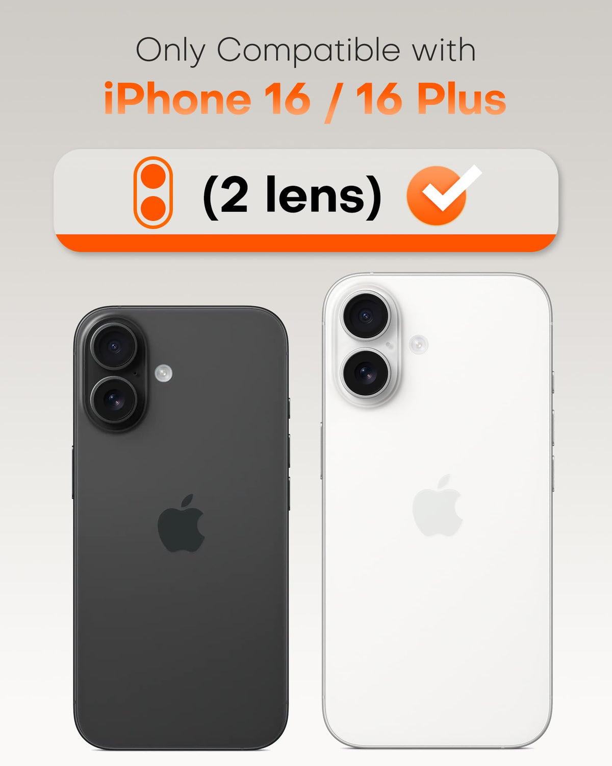 TOCOL Camera Lens Protector for iPhone 16 / iPhone 16 Plus Tempered Glass HD Individual Scratch Resistant Camera Cover Accessories Case Friendly 2 Pack（Clear）