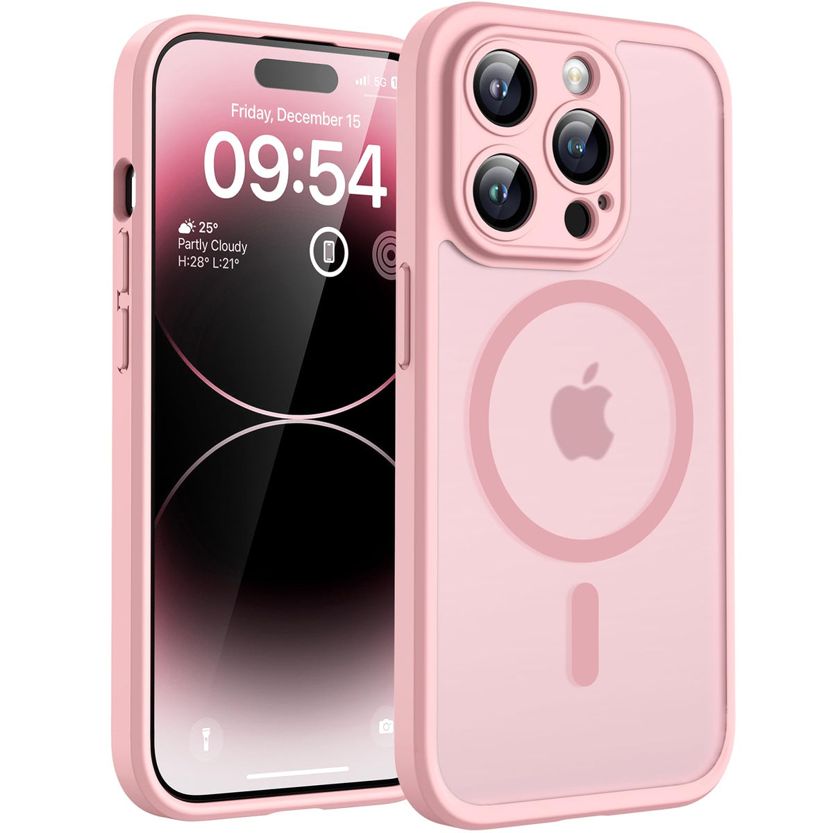 TOCOL for iPhone 14 Pro Case, Compatible with MagSafe, Light Pink