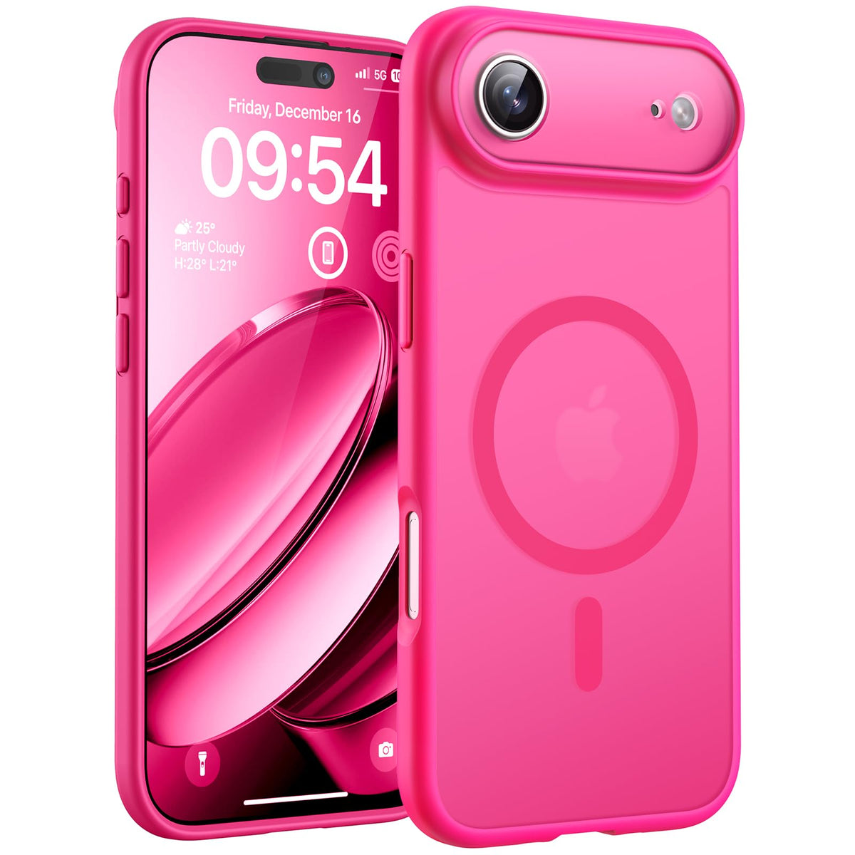 TOCOL for iPhone Air Case, Compatible with MagSafe, Hot Pink