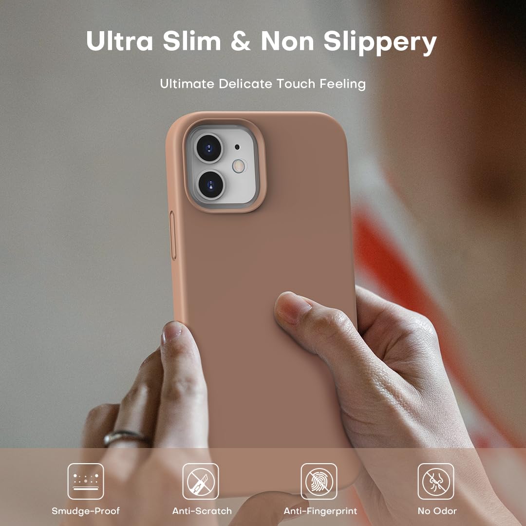 TOCOL [5 in 1 for iPhone 12 Case, for iPhone 12 Pro Case, with 2 Pack Screen Protector + 2 Pack Camera Lens Protector, Silicone Shockproof Phone Case [Anti-Scratch] [Drop Protection], Deep Purple