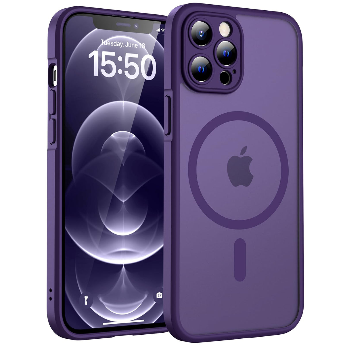 TOCOL for iPhone 12 Pro Max Case, Compatible with MagSafe, Midnight Purple