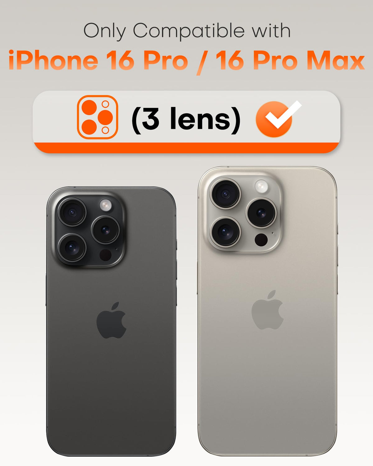 TOCOL for iPhone 16 Pro Max Camera Lens Protector/iPhone 16 Pro Camera Lens Protector Tempered Glass HD Individual Scratch Resistant Cover Accessories Case Friendly 2 Pack（Clear）