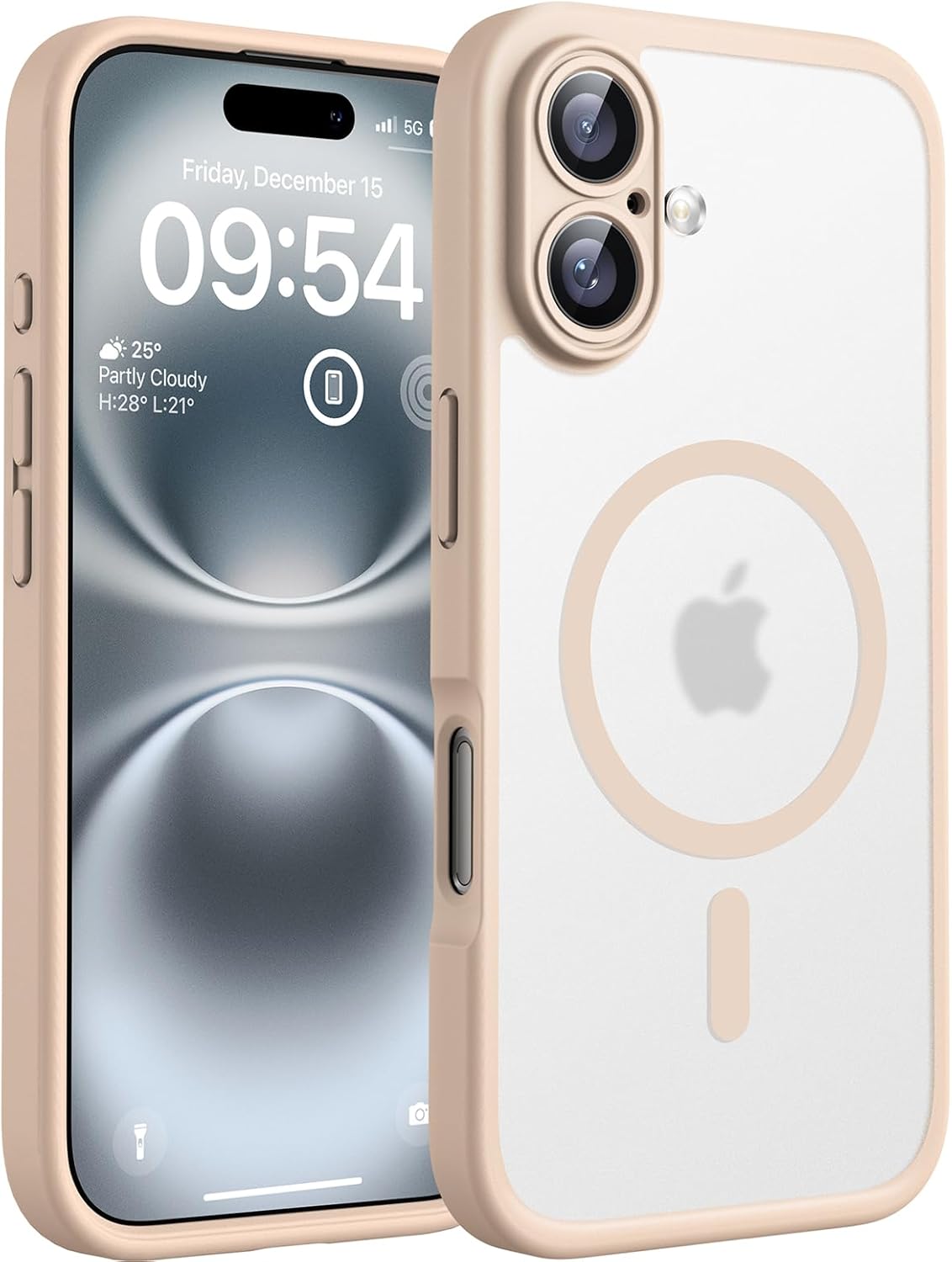 TOCOL Magnetic for iPhone 16 Case 6.1-Inch, Fit for MagSafe, Upgraded [Full Camera Protection], [14FT Military Grade Drop Tested] Shockproof Slim Translucent Matte Back Phone Cover