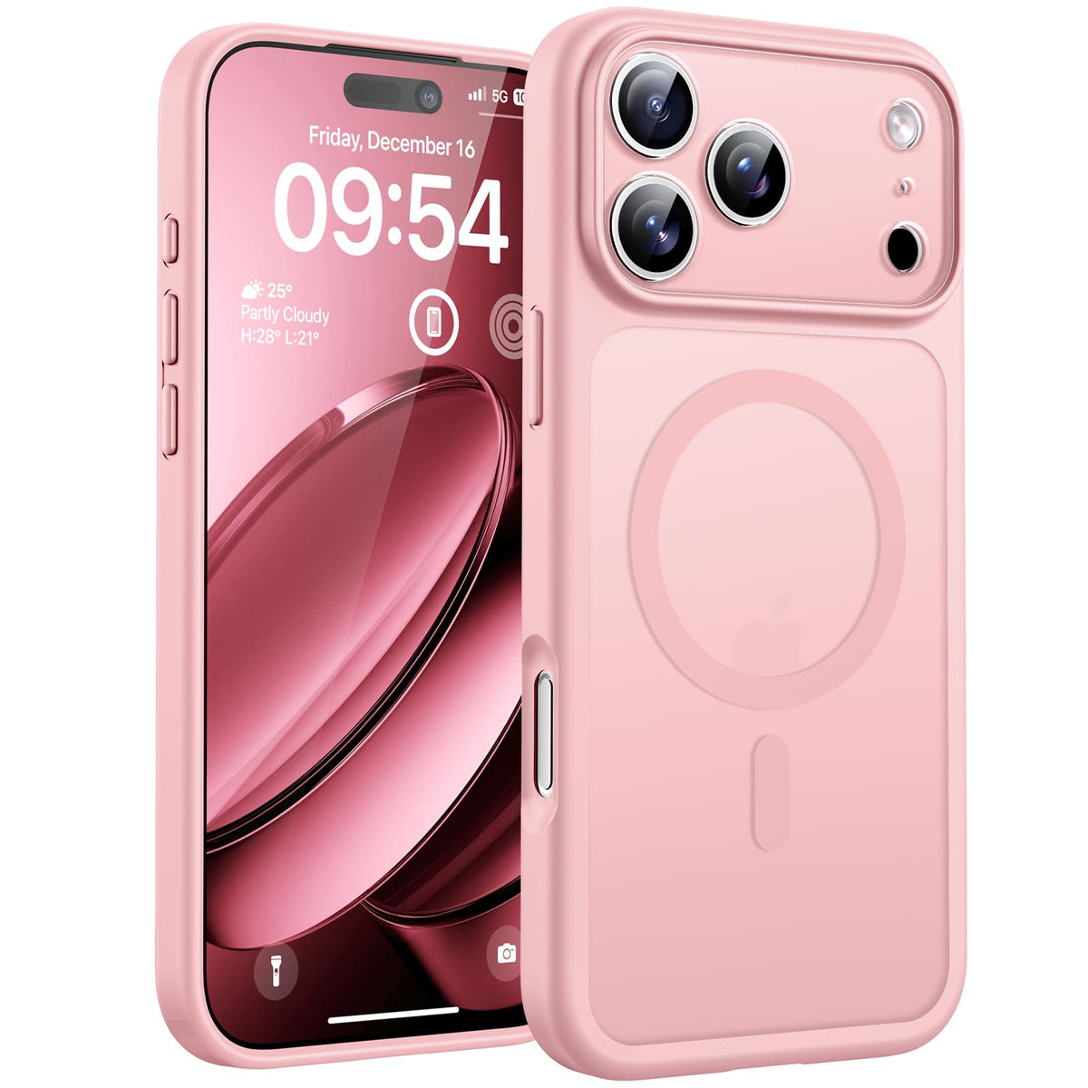 TOCOL for iPhone 17 Pro Case, Compatible with MagSafe, Light Pink