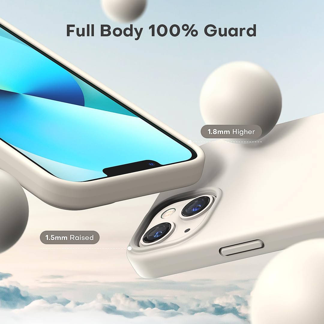TOCOL for iPhone 13 Case, Slim Silicone Case for iPhone 13 6.1 Inch, Precise Fit, Anti-Slip, Drop Protection, Stone