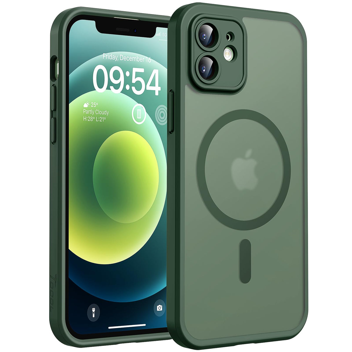 TOCOL for iPhone 12 Case, Compatible with MagSafe, Alpine Green