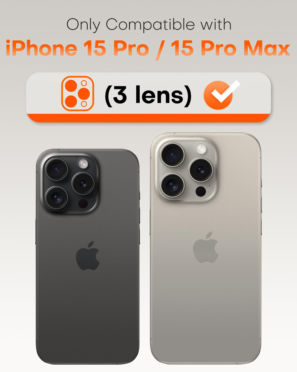 TOCOL for iPhone 15 Pro Max Camera Lens Protector/iPhone 15 Pro Camera Lens Protector Tempered Glass HD Individual Scratch Resistant Cover Accessories Case Friendly 2 Pack（Purple）