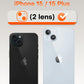 TOCOL Camera Lens Protector for iPhone 15 / iPhone 15 Plus Tempered Glass HD Individual Scratch Resistant Camera Cover Accessories Case Friendly 2 Pack（Black）