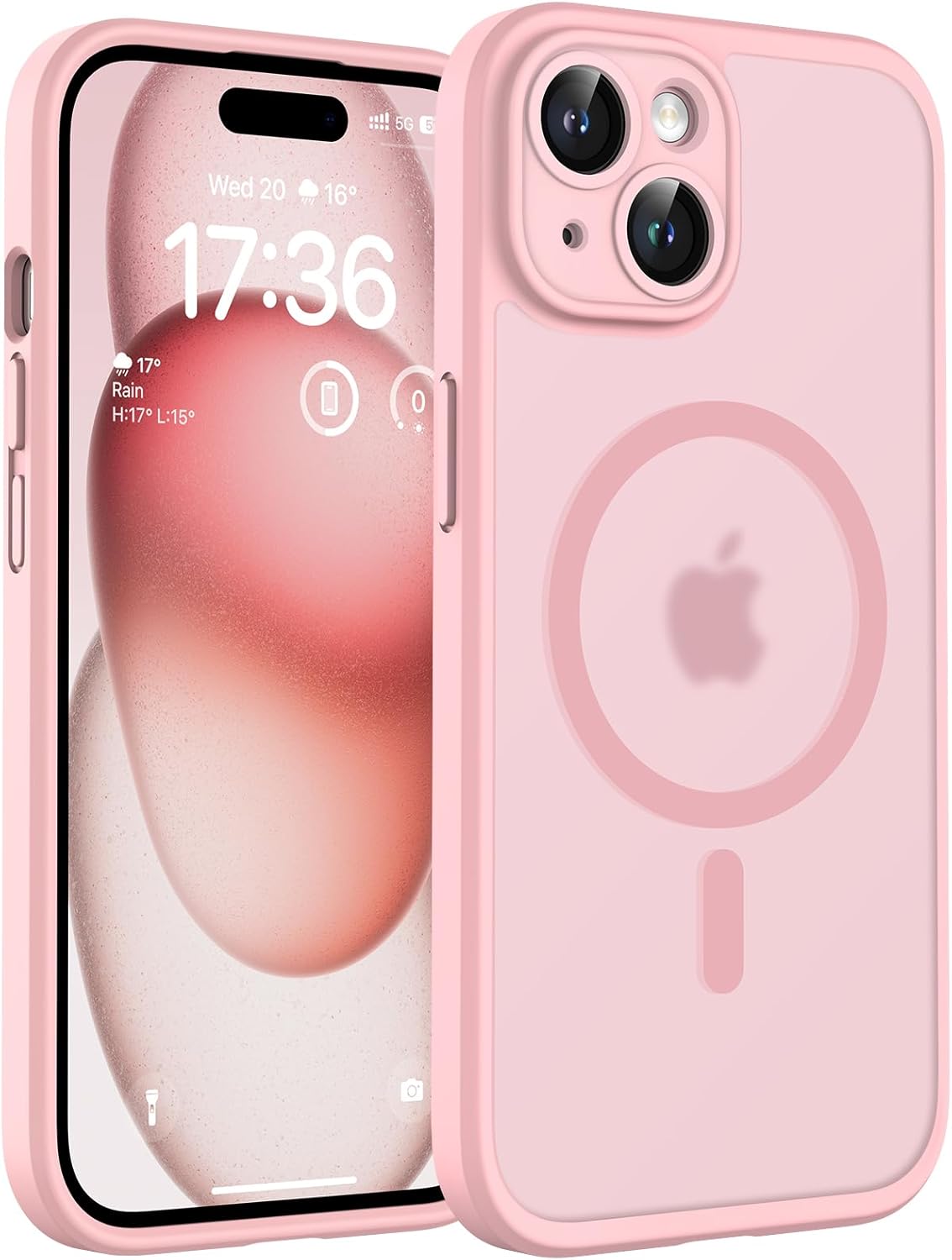 TOCOL Magnetic for iPhone 15 Case 6.1-Inch, Fit for MagSafe, Upgraded Full Camera Protection, 14FT Military Grade Shockproof Thin Slim Frosted Translucent Matte Back Phone Cover (Titan Gray)