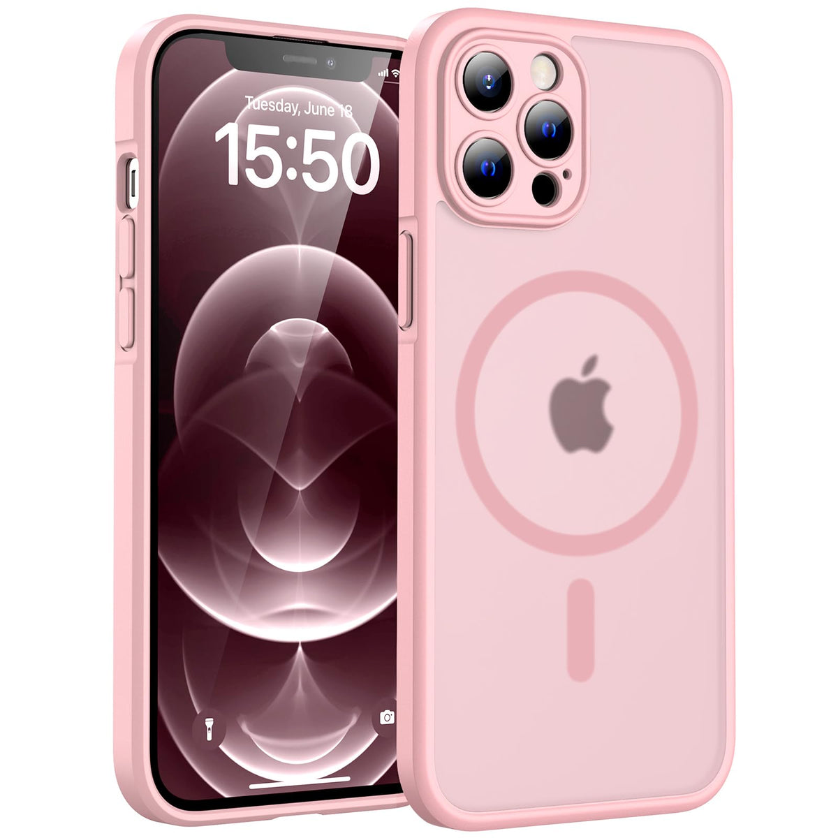 TOCOL for iPhone 12 Pro Max Case, Compatible with MagSafe, Light Pink