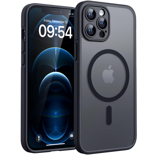 TOCOL for iPhone 12 Pro Max Case, Compatible with MagSafe, Black