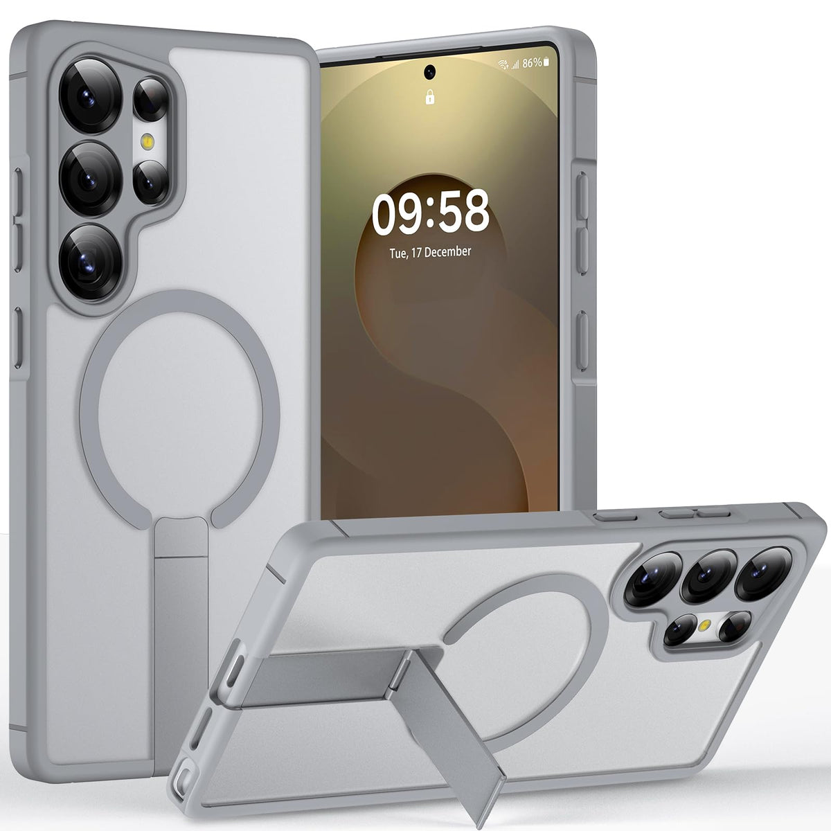 TOCOL for Samsung Galaxy S25 Ultra Case with Stand, Fit for MagSafe, Gray