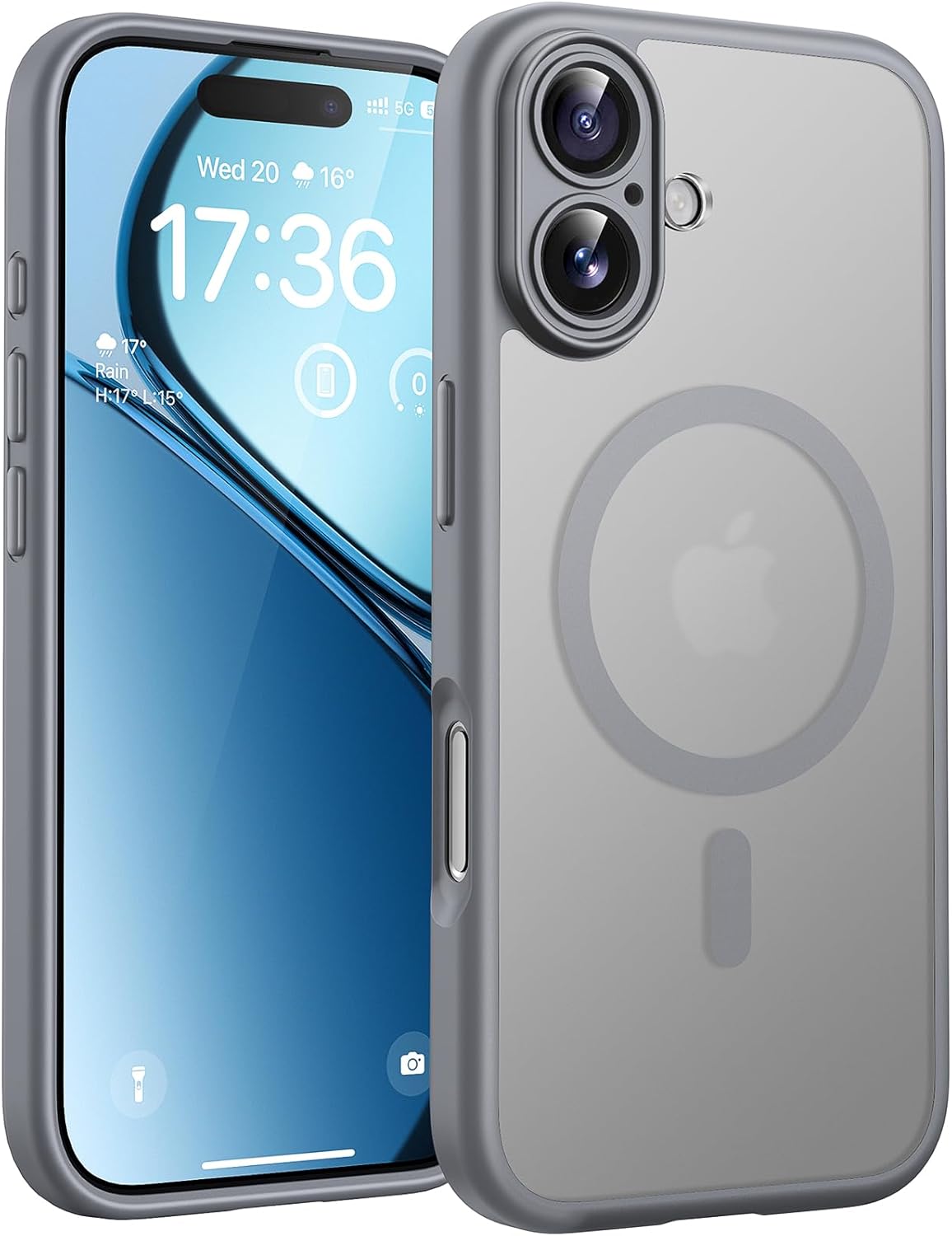 TOCOL Magnetic for iPhone 17 Case 6.3-Inch, Compatible with MagSafe, Full Camera Protection, Built-in Magnetic Ring, Drop Protection Shockproof Slim Translucent Matte Phone Cover