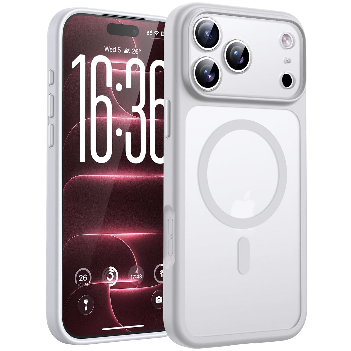 TOCOL for iPhone 18 Pro Case, Compatible with MagSafe, White