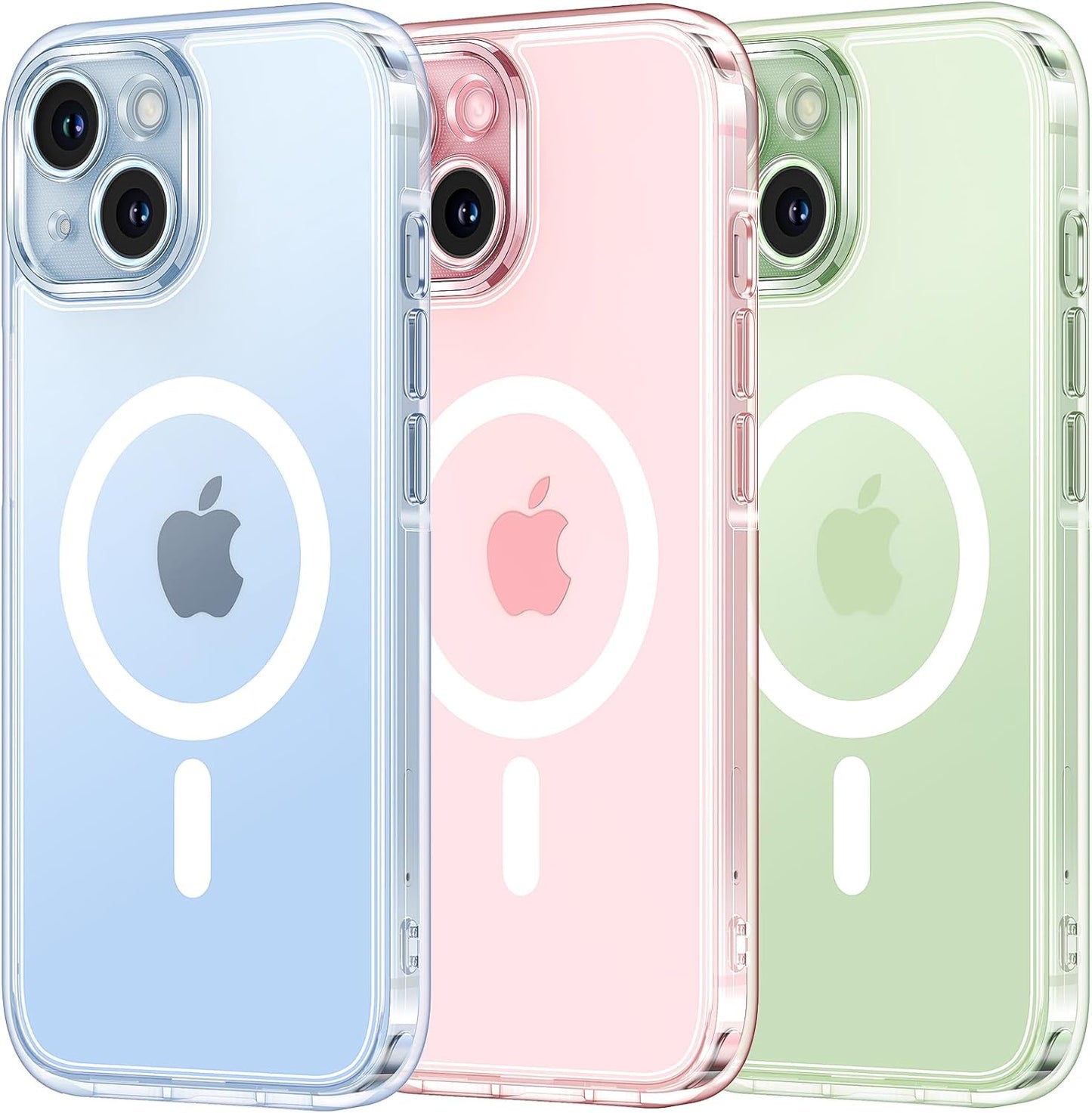 TOCOL Magnetic for iPhone 15 Case 6.1-Inch, Fit for MagSafe, Upgraded Full Camera Protection, 14FT Military Grade Shockproof Thin Slim Frosted Translucent Matte Back Phone Cover (Titan Gray)