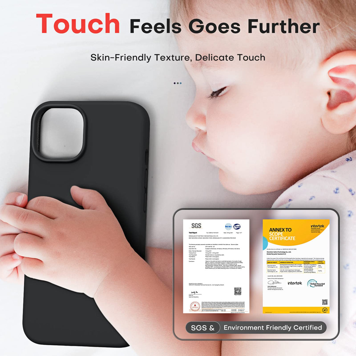 TOCOL 5 in 1 for iPhone 14 Case, with 2 Pack Screen Protector + 2 Pack Camera Lens Protector, Liquid Silicone Phone Case for iPhone 14, Black
