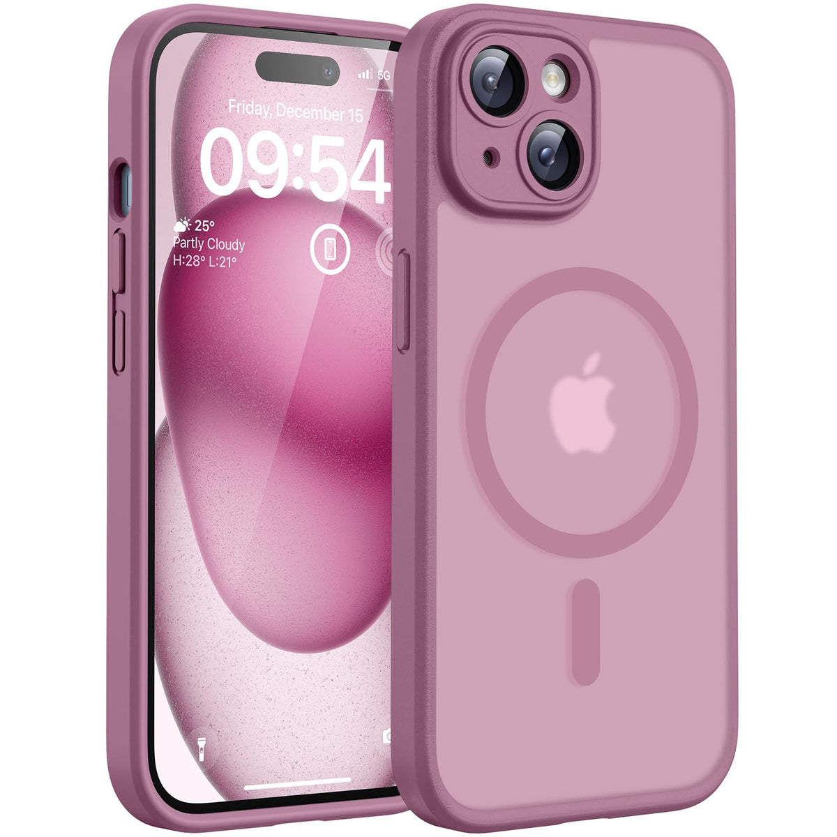 TOCOL for iPhone 15 Case, Compatible with MagSafe, Lilac Purple