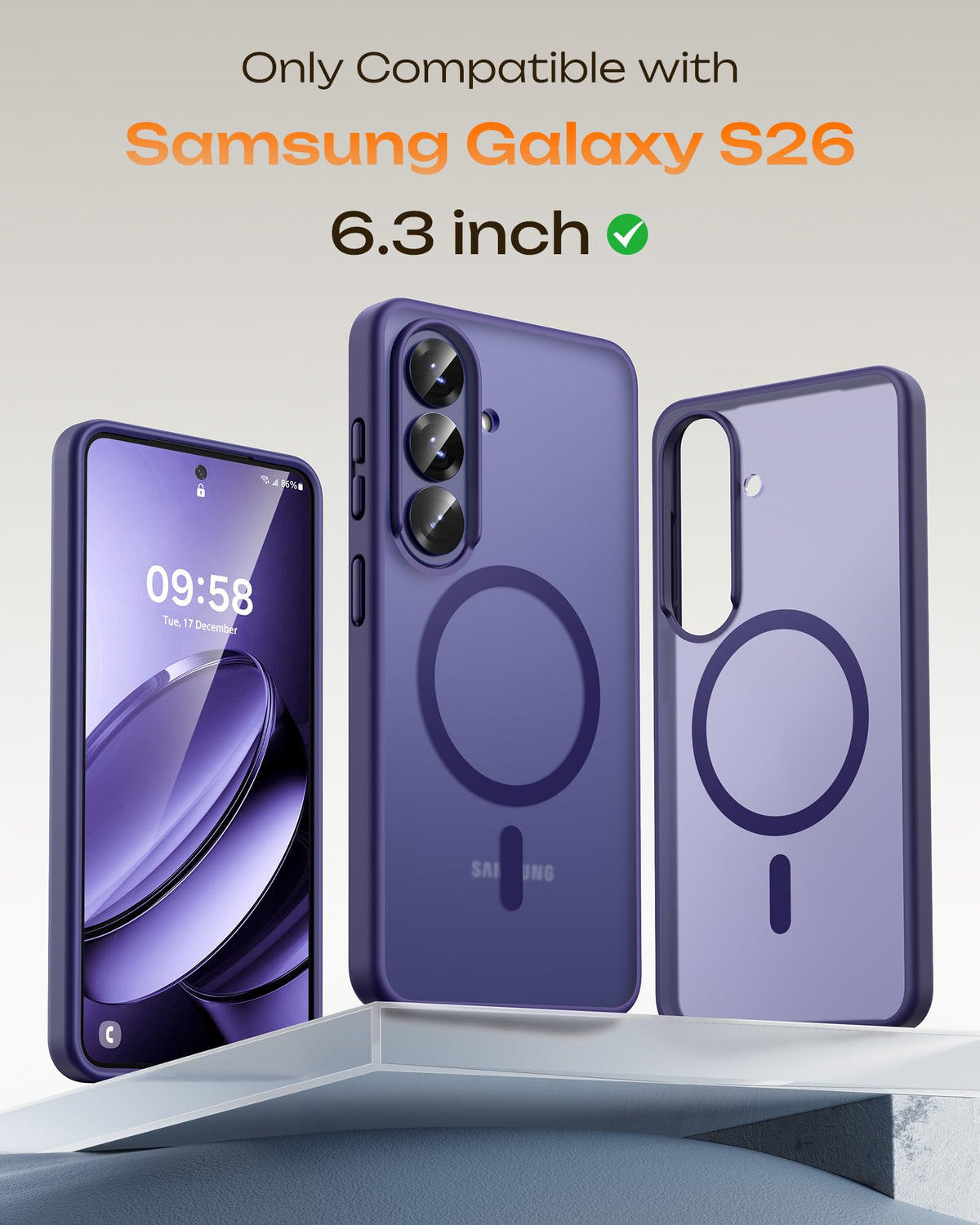 TOCOL for Samsung Galaxy S26 Case, Fit for MagSafe, Midnight Purple