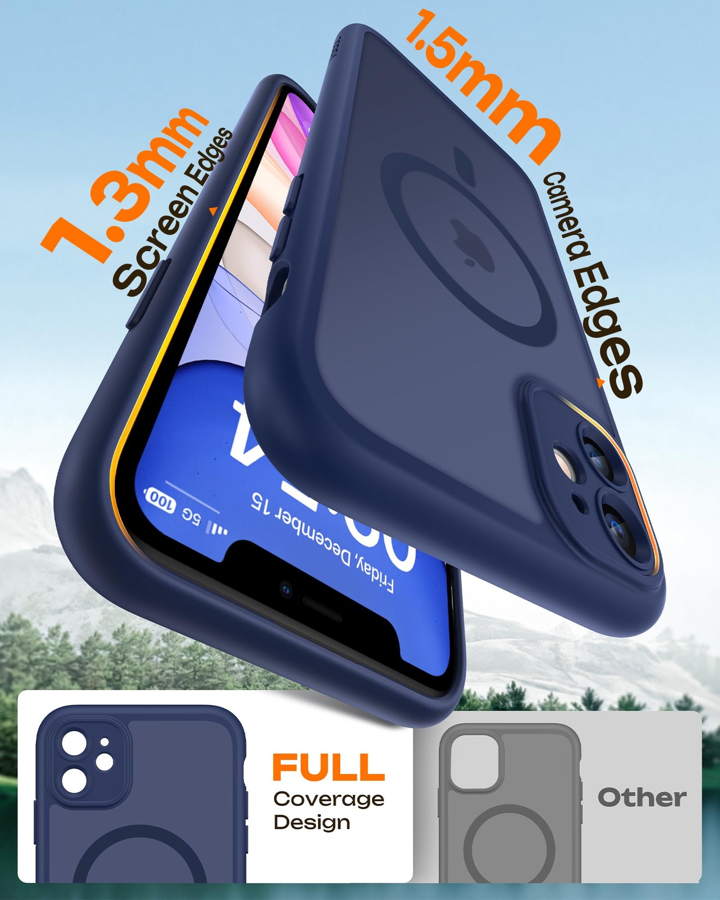 TOCOL for iPhone 11 Case, Compatible with MagSafe, Dark Blue