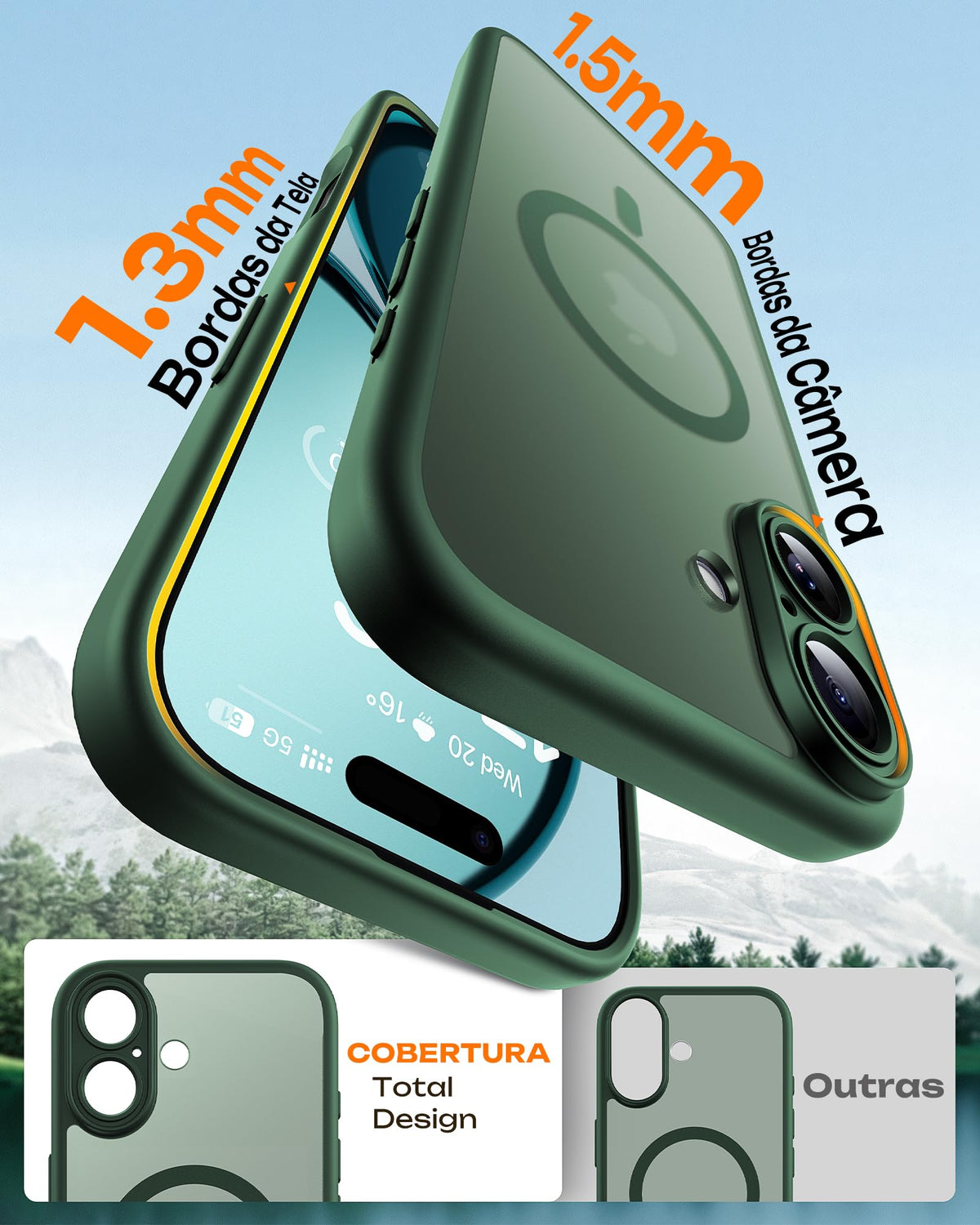 TOCOL for iPhone 17 Case, Compatible with MagSafe, Alpine Green