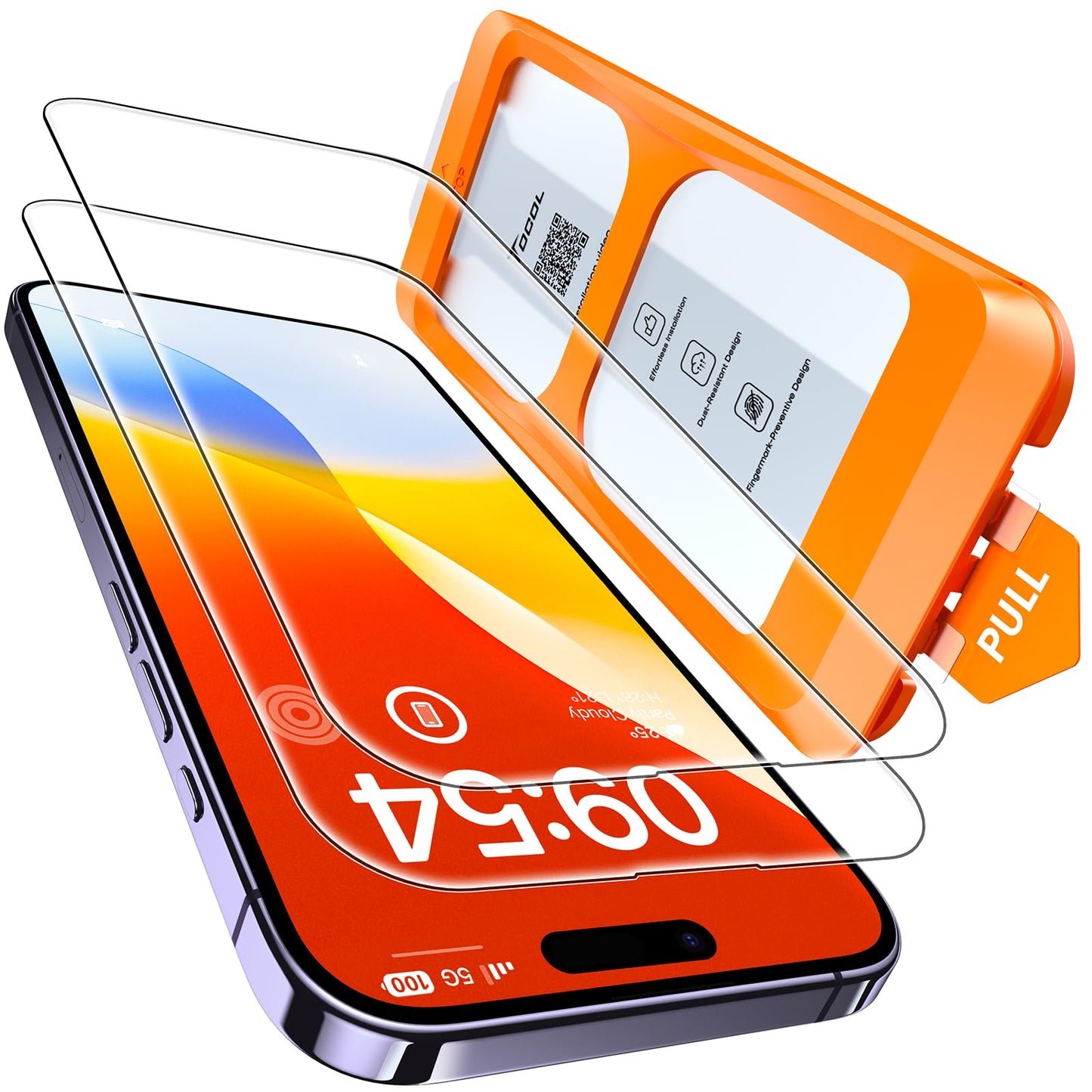 TOCOL for iPhone 14 Pro Screen Protector, Clear