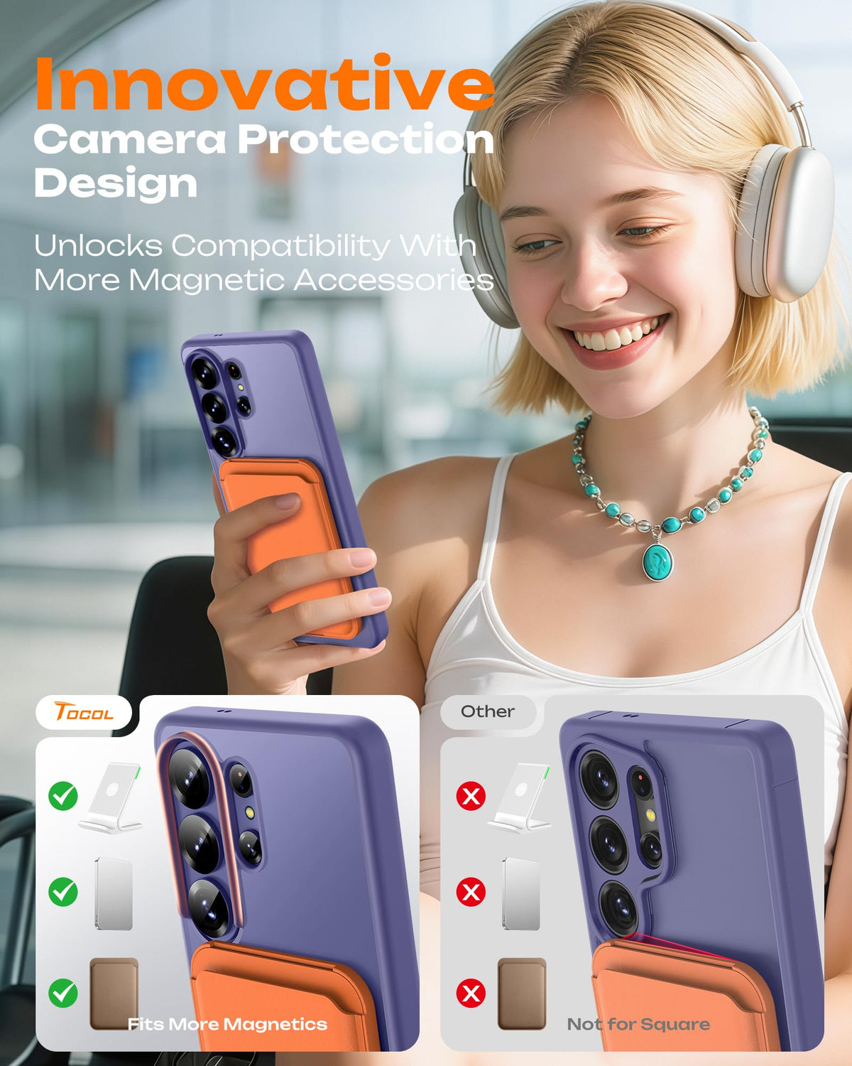 TOCOL for Samsung Galaxy S26 Ultra Case, Fit for MagSafe, Lavender Gray