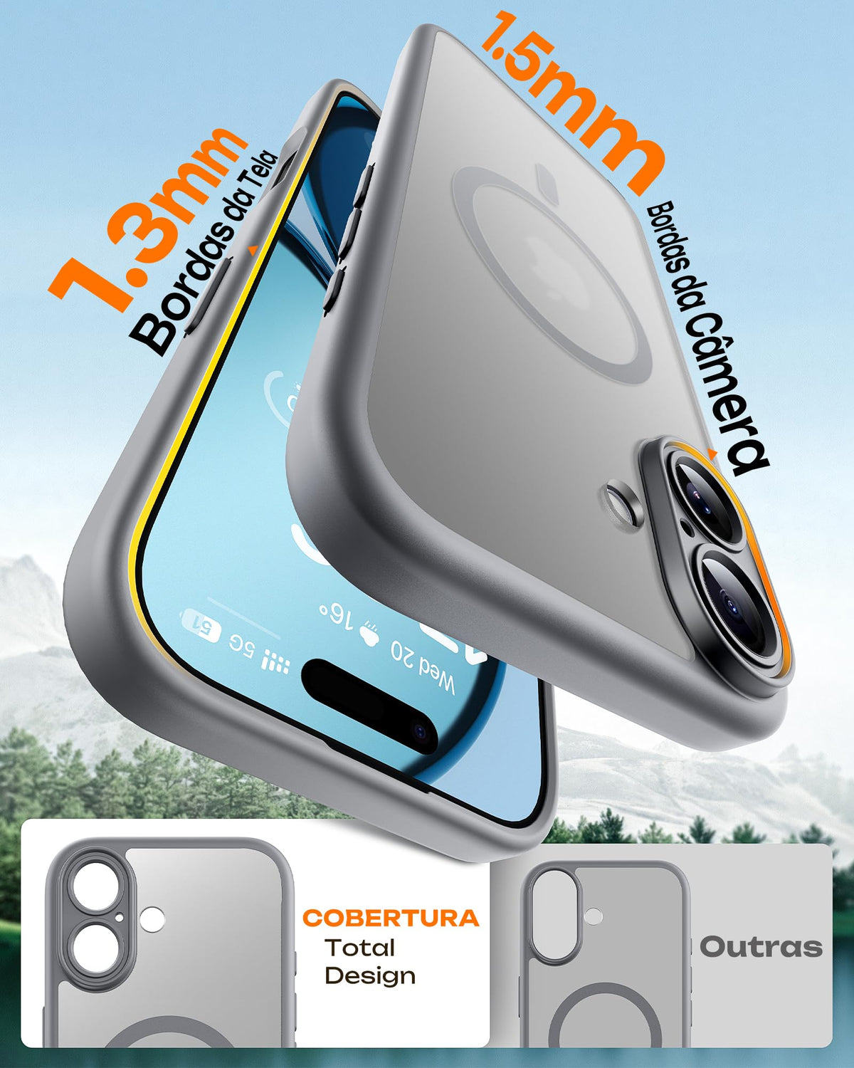 TOCOL for iPhone 17 Case, Compatible with MagSafe, Gray